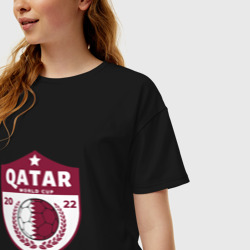 Женская футболка хлопок Oversize Qatar - World Cup - фото 2