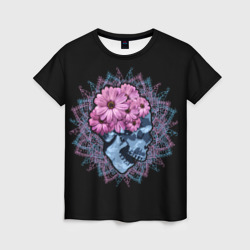 Череп в цветах – Женская футболка 3D с принтом купить со скидкой в -23%