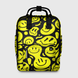 Женский рюкзак 3D Кислотный желтый смайлик
