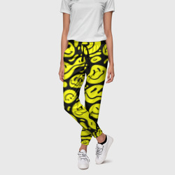 Женские брюки 3D Кислотный желтый смайлик - фото 2