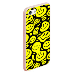 Чехол для iPhone 5/5S матовый Кислотный желтый смайлик - фото 2