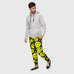 Мужские брюки 3D Кислотный желтый смайлик - фото 2
