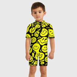 Детский купальный костюм 3D Кислотный желтый смайлик - фото 2