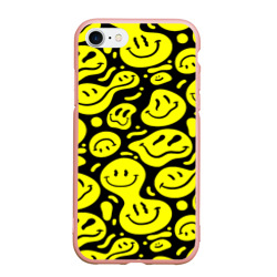 Чехол для iPhone 7/8 матовый Кислотный желтый смайлик