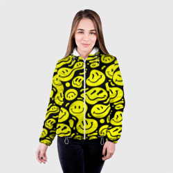 Женская куртка 3D Кислотный желтый смайлик - фото 2