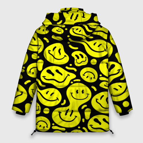Женская зимняя куртка Oversize Кислотный желтый смайлик, цвет черный - фото 2