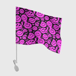 Флаг для автомобиля Кислотный розовый в смайликах
