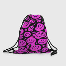 Рюкзак-мешок 3D Кислотный розовый в смайликах