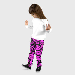 Детские брюки 3D Кислотный розовый в смайликах - фото 2