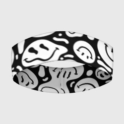 Повязка на голову 3D Emoji черно белый в стиле инди кид