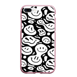 Чехол для iPhone 7Plus/8 Plus матовый Emoji черно белый в стиле инди кид