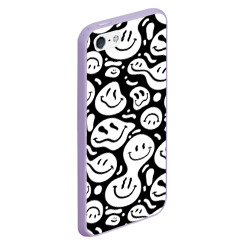 Чехол для iPhone 5/5S матовый Emoji черно белый в стиле инди кид - фото 2
