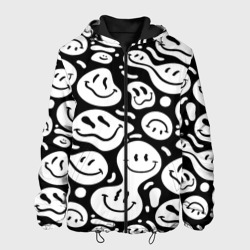 Мужская куртка 3D Emoji черно белый в стиле инди кид