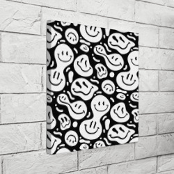Холст квадратный Emoji черно белый в стиле инди кид - фото 2