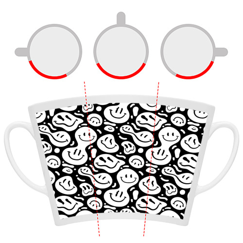 Кружка Латте Emoji черно белый в стиле инди кид - фото 6