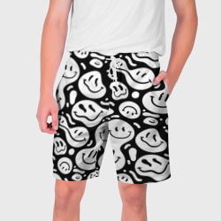 Мужские шорты 3D Emoji черно белый в стиле инди кид