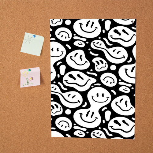 Постер Emoji черно белый в стиле инди кид - фото 2