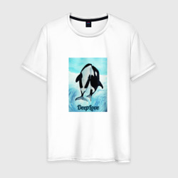 Косатки deep – Мужская футболка хлопок с принтом купить со скидкой в -20%