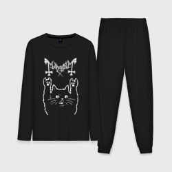 Мужская пижама с лонгсливом хлопок Mayhem рок кот