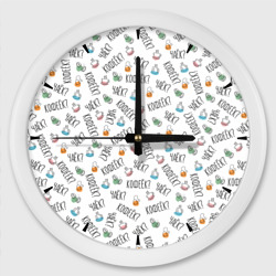 Чаёк - кофеёк – Настенные часы круглые с принтом купить
