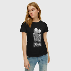 Женская футболка хлопок Скелеты любовники - фото 2