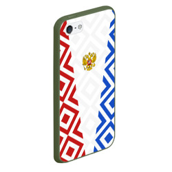 Чехол для iPhone 5/5S матовый Russia sport ромбы и герб - фото 2