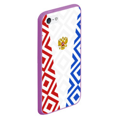 Чехол для iPhone 5/5S матовый Russia sport ромбы и герб - фото 2