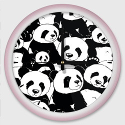 с пандами паттерн – Настенные часы круглые с принтом купить