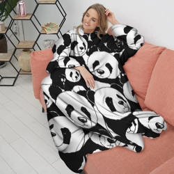 Плед с рукавами С пандами паттерн - фото 2