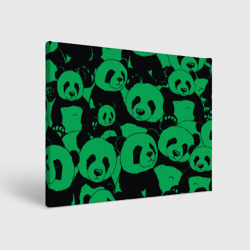 Холст прямоугольный Panda green pattern