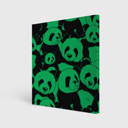 Холст квадратный Panda green pattern