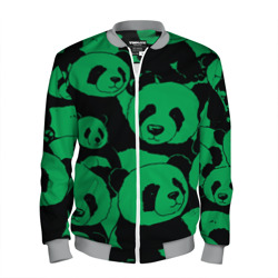 Мужской бомбер 3D Panda green pattern