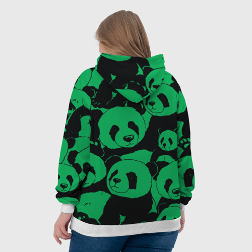 Женская толстовка 3D Panda green pattern, цвет 3D печать - фото 7