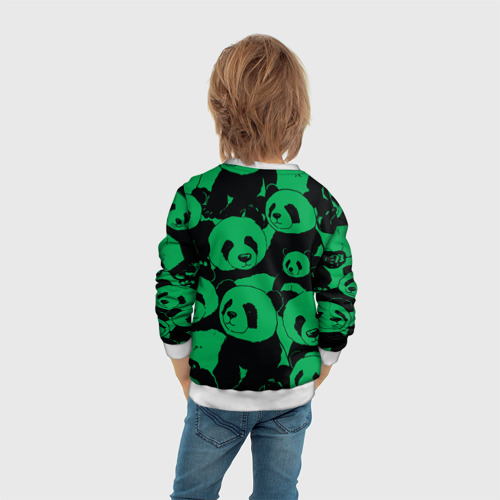 Детский свитшот 3D Panda green pattern, цвет 3D печать - фото 6