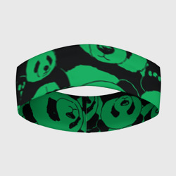 Повязка на голову 3D Panda green pattern