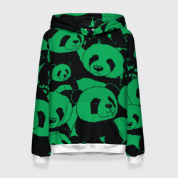 Женская толстовка 3D Panda green pattern