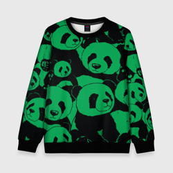 Детский свитшот 3D Panda green pattern