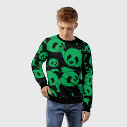 Детский свитшот 3D Panda green pattern - фото 2