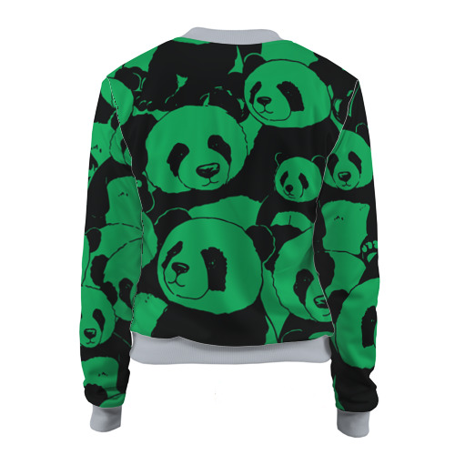 Женский бомбер 3D Panda green pattern, цвет меланж - фото 2