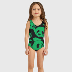 Детский купальник 3D Panda green pattern