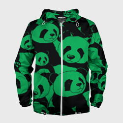 Мужская ветровка 3D Panda green pattern