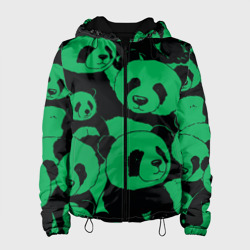 Женская куртка 3D Panda green pattern