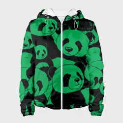 Женская куртка 3D Panda green pattern