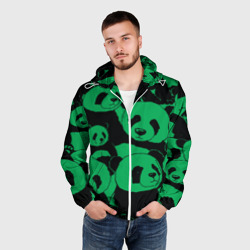 Мужская ветровка 3D Panda green pattern - фото 2