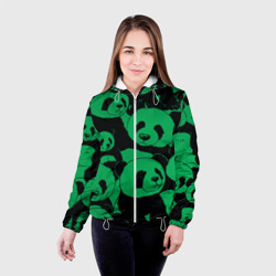 Женская куртка 3D Panda green pattern - фото 2