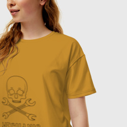Женская футболка хлопок Oversize Mechanics - фото 2