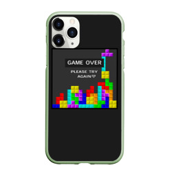 Чехол для iPhone 11 Pro матовый Тетрис - Game Over