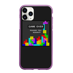 Чехол для iPhone 11 Pro Max матовый Тетрис - Game Over