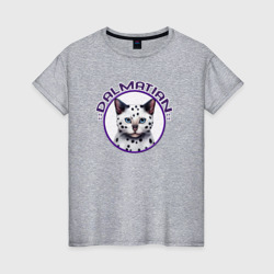 Нейросеть Кот далматин – Женская футболка хлопок с принтом купить со скидкой в -20%