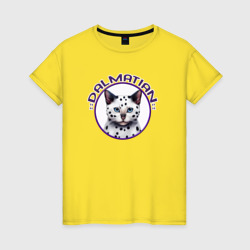 Женская футболка хлопок Нейросеть Кот далматин